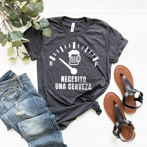 Necesito Una Cerveza Shirt, Funny Beer Shirt, Drinking Shirt, Drink Beer Shirt, Drinking Party T Shirt, Spanish Quote Shirt, Beer T-Shirt - 1.jpg