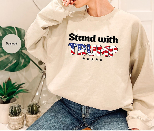 Stand With Trump Shirt, Election T-Shirt, Trump 2024 Graphic Tees, Republican T-Shirt, Political Shirts, Trump Shirt, Patriotic Gifts - 7.jpg