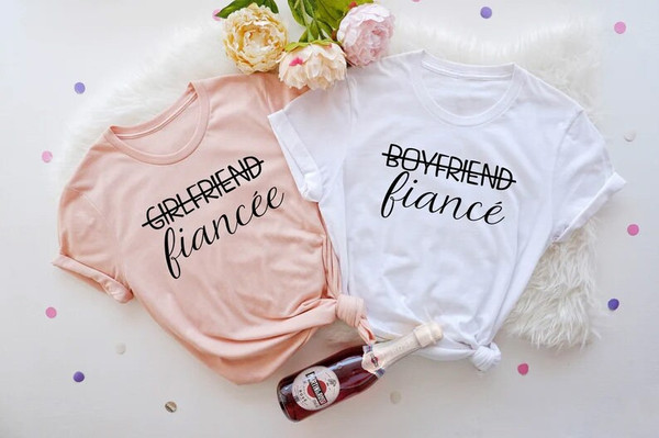 Girlfriend Fiancee Shirt, Boyfriend Fiance Shirt, Matching Couples Shirt, Bridal Gift, Wedding Shirts, Engagement Shirt, Engagement - 2.jpg