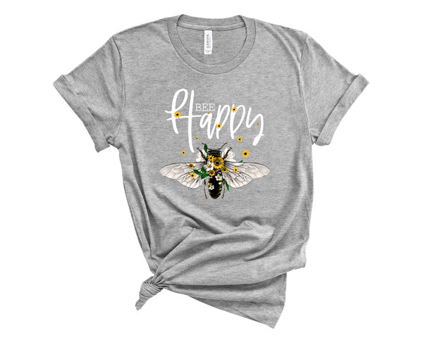 Bee Happy  Be Happy Shirt  Mom LIfe  Mom Tee  Graphic Tee  Southern Sayings  Happiness Matters  Be Nice  Honey Bee Shirt - 2.jpg
