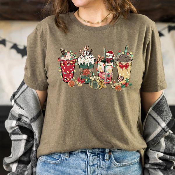 Christmas Coffee Shirt, Peppermint Iced Latte Snowmen Sweets Snow Warm Cozy Winter Women Shirt, Christmas Latte Shirt - 8.jpg