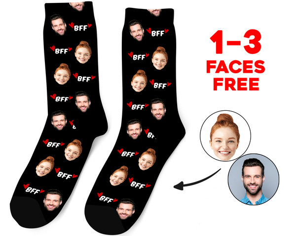 Custom Face Socks, Bff Personalized Photo Socks, Bff Picture Socks, Face on Socks, Customized Gift For Best Friends - 1.jpg