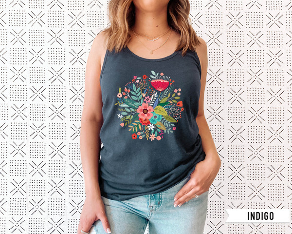 Floral Shirt Tank, Grow Positive Thoughts Tank, Bohemian Style Tank, Butterfly Shirt, Trending Right Now, Women's Graphic Tank, Love Tank - 1.jpg