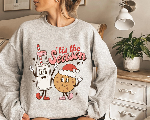 Tis the season Christmas sweatshirt, Cute chritmas sweatshirt, Christmas sweatshirt, Retro Christmas sweatshirt, Women top - 2.jpg