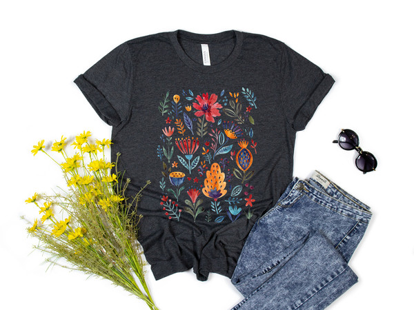 Wildflower Tshirt, Wild Flowers Shirt, Floral Tshirt, Flower Shirt, Gift for Women, Ladies Shirts, Best Friend Gift - 7.jpg