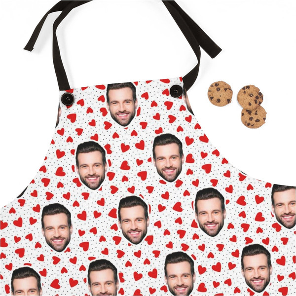 Personalized Faces Apron Custom Photo Apron Love Valentines Day Funny Crazy Face Kitchen Apron Personalized Kitchen Custom Picture Chef Gift - 3.jpg