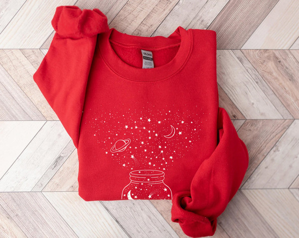 Space Shirt, Star Galaxy Sweatshirt, Astronomy Tee, Outdoors, Crescent Moon, Milky Way, Star Unisex Sweatshirt, Constellation Top - 5.jpg
