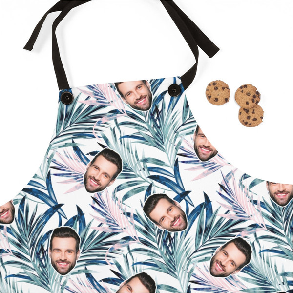 Tropical Custom Apron, Personalized Faces Apron, Custom Photo Apron, Funny Crazy Face Kitchen Apron, Picture Father's Day Gift - 1.jpg
