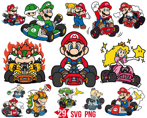 Buy Mario SVG Bundle Mario 8 Bit SVG Super Mario Svg Mario Kart