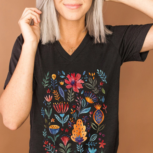 Wild Flower Shirt Flower Shirts for Women Floral Graphic 
