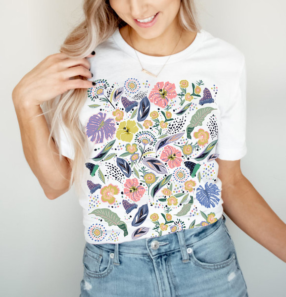 Flower T-Shirt, Wildflower Shirt, Floral Shirt, Botanical Shirt, Vintage T-shirt, Vintage Botanical, Vintage Flower Shirt, Floral Shirt - 2.jpg