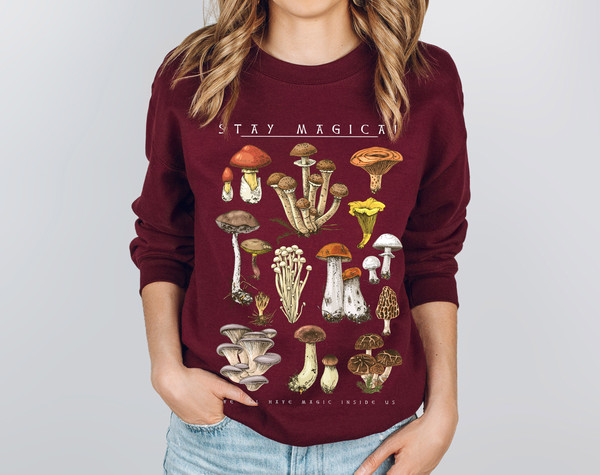 Vintage Illustration, Mushroom Decor Art Shirt, Botanical Sweatshirt, Plant Sweatshirt, Mushroom Hippie Shirt, Nature Lover - 7.jpg