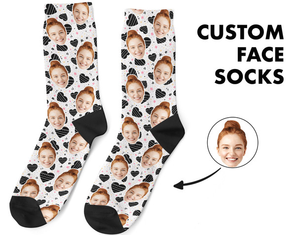 Love Custom Face Socks, Custom Photo Socks, Face on Socks, Personalized Socks, Love Heart Picture Socks, Valentine Gift For Her, Him Friends - 1.jpg