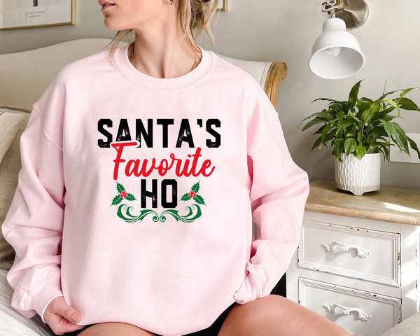 Santa's Favorite Ho Sweatshirt, Off the Shoulder, Slouchy Sweatshirt, Ugly Christmas Sweater, Plus Size Clothing for Women - 4.jpg