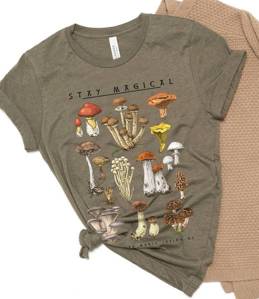 Vintage Illustration Mushroom Decor Art Shirt, Botanical Shirt, Plant Shirt, Mushroom Shirt, Hippie Shirt, Nature Lover - 2.jpg