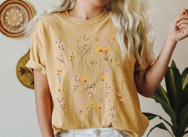 Wildflower Tshirt, Wild Flowers Shirt, Floral Tshirt, Flower Shirt, Gift for Women, Ladies Tee, Best Friend Gift, Comfort Colors, Oversized - 5.jpg