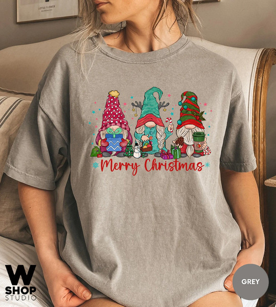 Christmas Gnomes Shirt, Gnome Shirt, Santa Gnomes Shirt, Christmas with my Gnomies, Christmas Shirt, Christmas Tee, Christmas Day Gift - 4.jpg