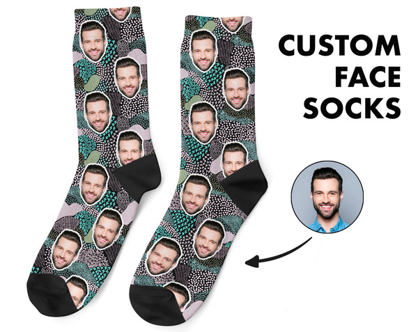 Custom Face Socks, Custom Photo Socks, Face on Socks, Personalized, Geometric Picture Socks, Funny Gift For Her, Him or Best Friends - 1.jpg