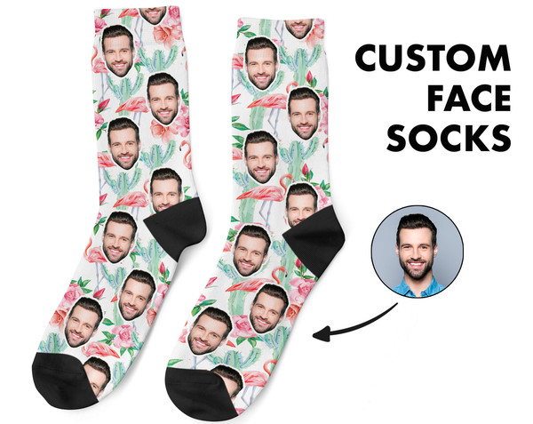 Custom Face Socks, Personalized Photo, Cactus Picture Socks, Cacti Socks, Customized Funny Photo Gift For Her, Him or Best Friend - 1.jpg