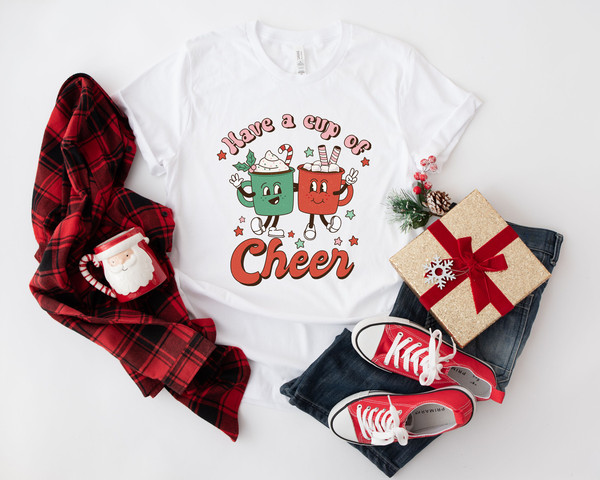 Retro Christmas cheer shirt, Christmas party shirt, Cute Women's holiday shirt, Women's Christmas top, Xmas shirt, funny Holiday shirt - 6.jpg