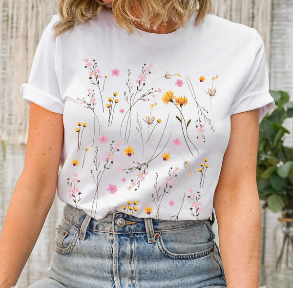 Wildflower Tshirt, Wild Flowers Shirt, Floral Tshirt, Flower Shirt, Gift for Women, Ladies Shirts, Best Friend Gift - 3.jpg
