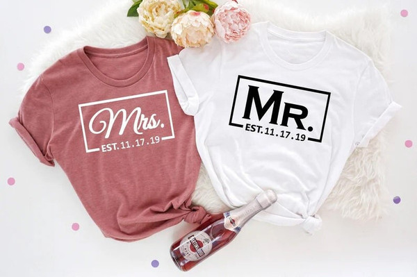 Mr and Mrs Shirt, Couple shirt, Just Married Shirt, Honeymoon shirt, Couples Shirts, Wife And Hubs Shirts, Couple matching shirts - 1.jpg