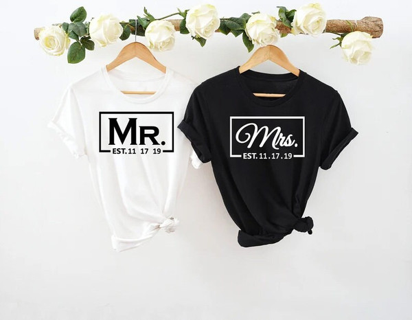 Mr and Mrs Shirt, Couple shirt, Just Married Shirt, Honeymoon shirt, Couples Shirts, Wife And Hubs Shirts, Couple matching shirts - 2.jpg