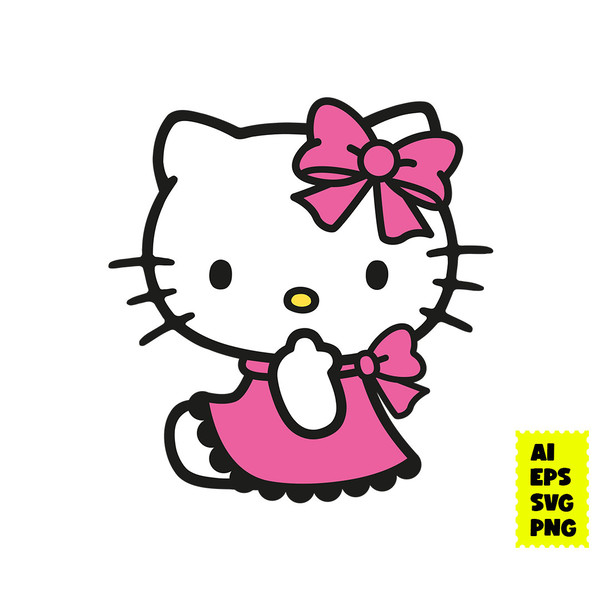 Hello Kitty Svg, Kawaii Kitty Svg, Kawaii Svg, Cute Cat Svg, - Inspire ...
