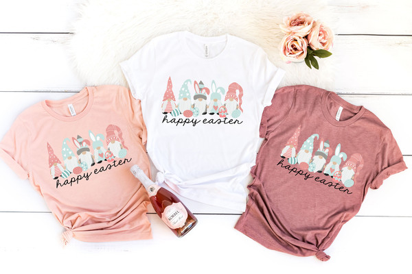 Happy Easter, Easter Gnomes Shirt, Easter Gnomes Cute Bunny Shirt, Gnomes Easter Shirt, Bunny With Glasses Shirt, Easter Shirt,Easter Tee - 1.jpg