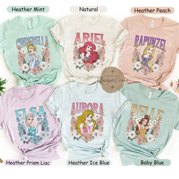 Vintage Disney Princess Shirt, Disney Princess Characters Shirt, Custom Princess Shirt, Disney Girl Shirt, Disney Women Shirt, Ariel Shirt - 1.jpg