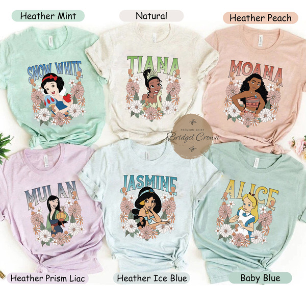Vintage Disney Princess Shirt, Disney Princess Characters Shirt, Custom Princess Shirt, Disney Girl Shirt, Disney Women Shirt, Ariel Shirt - 2.jpg