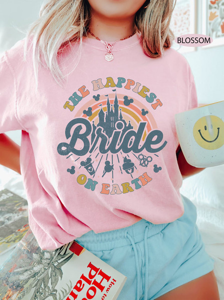 Disney Happiest Bride On Earth Shirt, Theme Park Shirt, Disney Bachelorette Shirts, Disney Bride To Be Shirt, Disney Bridal Party Shirt - 3.jpg
