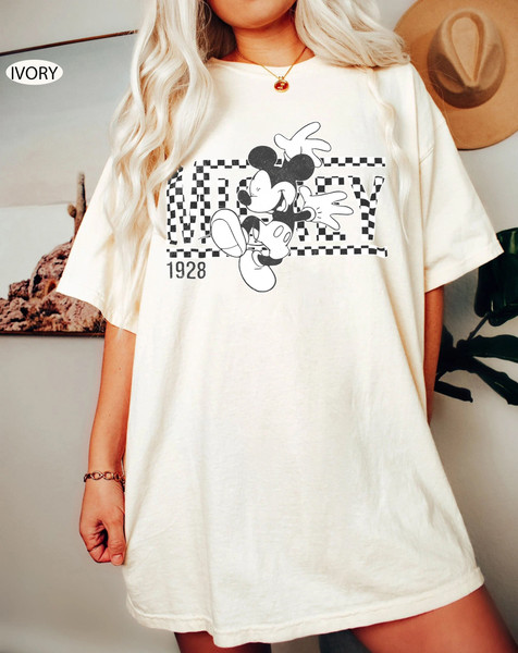 Retro Mickey Mouse Shirt, Vintage Mickey Minnie Checkered Shirt, Disneyworld Shirts, Disney Family Vacation, Classic Mickey, Disney Trip Tee - 2.jpg