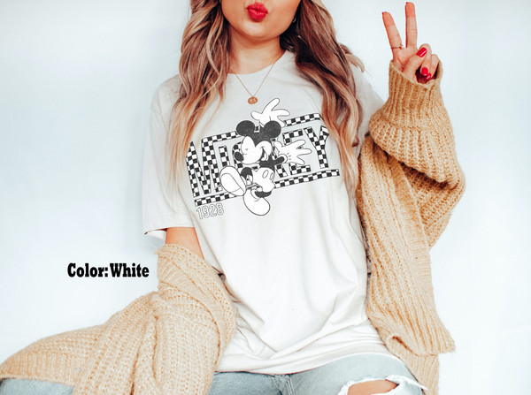 Retro Mickey Mouse Shirt, Vintage Mickey Minnie Checkered Shirt, Disneyworld Shirts, Disney Family Vacation, Classic Mickey, Disney Trip Tee - 3.jpg