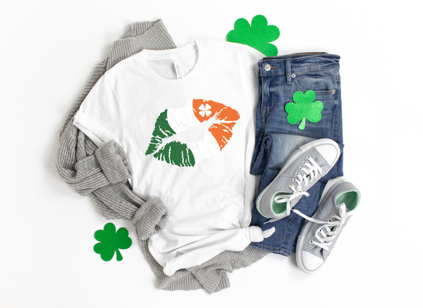 St Patricks Day Shirt, Lucky Shirt, Shamrock Lucky Lips, Four Leaf Clover, Shamrock Shirts, Saint Patrick's Day, Irish Tshirt - 3.jpg