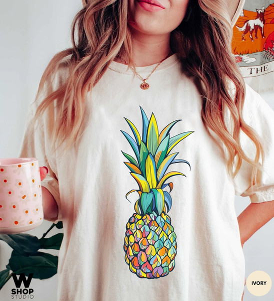 Pineapple Shirt, Women Graphic Tees, Foodie Shirt, Summer Shirt, Cute Pineapple T Shirt, Pineapple Lover, Gift for Her, Oversized - 1.jpg