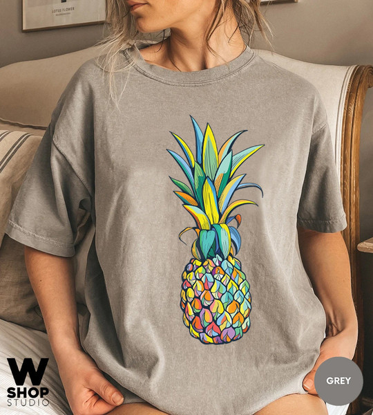 Pineapple Shirt, Women Graphic Tees, Foodie Shirt, Summer Shirt, Cute Pineapple T Shirt, Pineapple Lover, Gift for Her, Oversized - 2.jpg