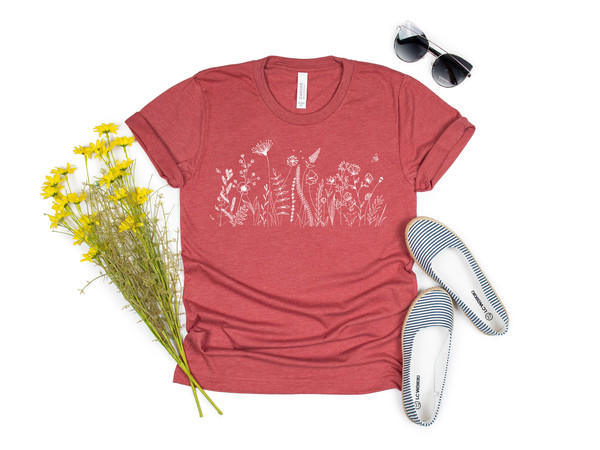 Wildflower Tshirt, Wild Flowers Shirt, Floral Tshirt, Flower Shirt, Gift for Women, Ladies Shirts, Best Friend Gift - 5.jpg
