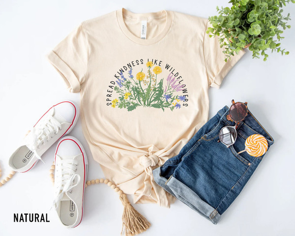 Wildflower Tshirt, Wild Flowers Shirt, Floral Tshirt, Flower Shirt, Gift for Women, Ladies Shirts, Best Friend Gift - 4.jpg