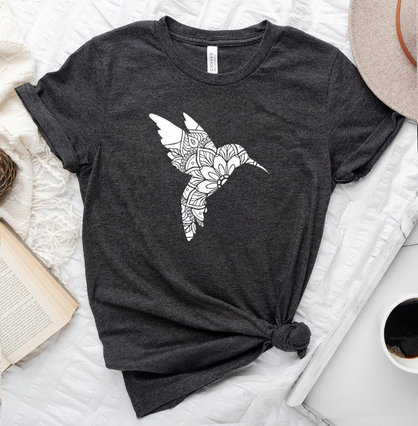 Hummingbird Shirt, Floral Hummingbird Shirt, Bird Lover, Nature Lover, Hummingbird Books Shirt - 8.jpg