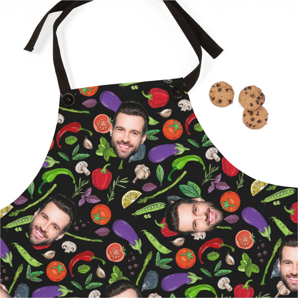 Vegetables Custom Apron, Personalized Faces Apron, Custom Photo Apron, Funny Crazy Face Kitchen Apron Picture, Best Father's Day, Chef Gift - 1.jpg
