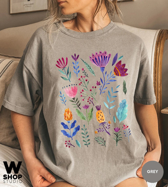 Wildflower Tshirt, Comfort Colors Shirt, Bohemian Floral Tshirt, Flower Shirt, Boho Gift for Women, Ladies Shirts, Hippie Best Friend - 5.jpg