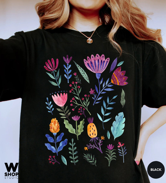 Wildflower Tshirt, Comfort Colors Shirt, Bohemian Floral Tshirt, Flower Shirt, Boho Gift for Women, Ladies Shirts, Hippie Best Friend - 6.jpg