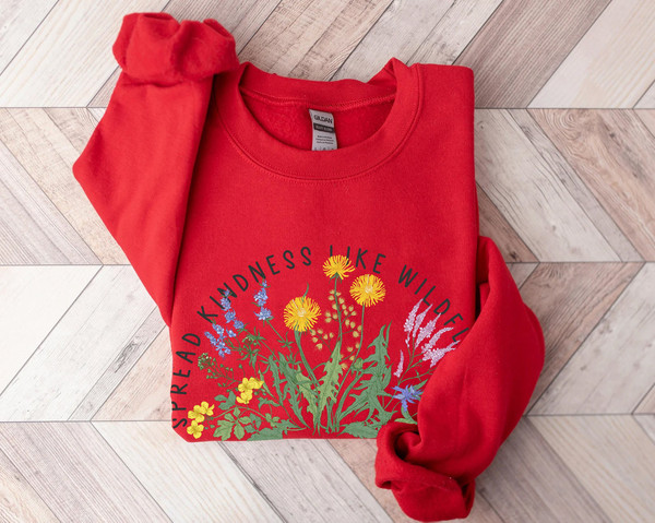 Wildflower T-shirt, Floral Sweatshirt, Vintage Floral Tee, Flower Fall Sweatshirt, Womens Sweatshirt, Ladies Top, Best Friend Gift - 8.jpg