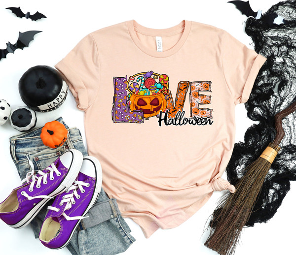 Love Halloween Shirt, Spooky Love Shirt, Spooky Pumpkin Shirt, Halloween Shirt, Happy Halloween Shirt, Trick or Treat Shirt, Halloween Gift - 2.jpg