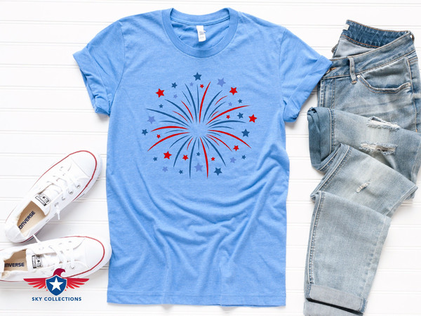 Fireworks Shirt, Patriotic Shirt, 4th of July Shirt, American Flag Shirt, Fourth of July, USA Flag Shirt, Family Shirt, Stars and Stripes - 1.jpg