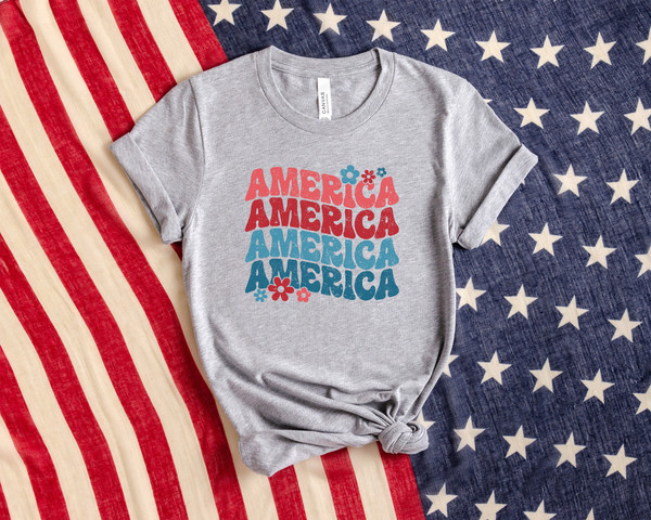 Retro Comfort America Shirt, Floral America Shirt, Groovy America Shirt, Happy 4th of July Gifts, 4th of July Shirt, Independence Day Tshirt - 3.jpg