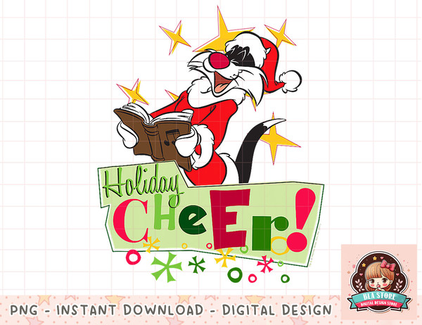 Looney Tunes Holiday Cheer Sylvester png, instant download, digital print.jpg