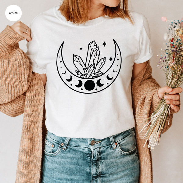 Celestial Crewneck Sweatshirt, Gift for Her, Shirts for Women, Moon Graphic Tees, Mystical Clothing, Crystal Moon Graphic Tees, Boho Outfit - 3.jpg