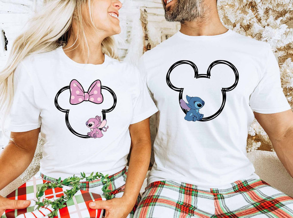 Her Stitch And His Angel Shirt, Stitch Couple Shirt, Disney Valentine Shirt, Custom Disney Shirt, Husband and Wife Tees, Disney Couple Shirt - 1.jpg